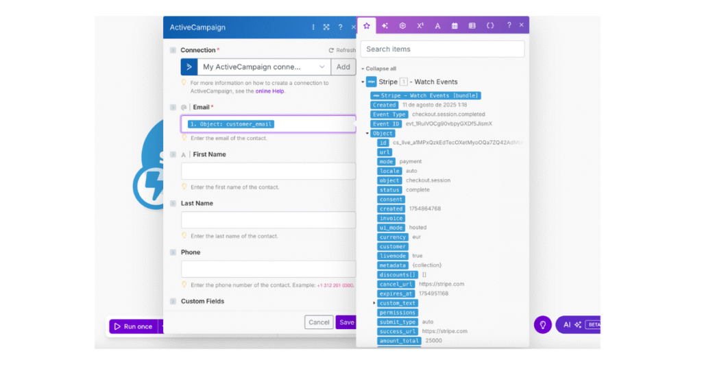 Métricas Claras - sincronizar stripe con tu gestor de email marketing paso 15